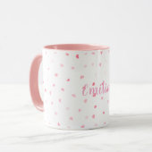 Mug Coeurs roses filles personnalisées (Devant gauche)