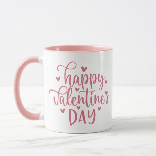 Mug Coeurs roses Heureuses Saintes-Valentin (Gauche)