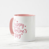 Mug Coeurs roses Heureuses Saintes-Valentin (Devant gauche)