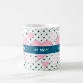 Mug Coeurs roses mignons, Vert bleu Meilleure Mère jam (Centre)