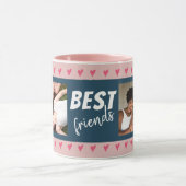 Mug Coeurs roses modernes Meilleurs amis Typographie 2 (Centre)