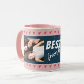Mug Coeurs roses modernes Meilleurs amis Typographie 2 (Devant gauche)