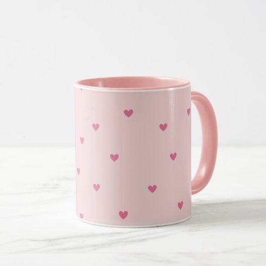 Mug Cœurs roses motif sans couture – Saint-Valentin mi (Devant droit)