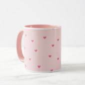 Mug Cœurs roses motif sans couture – Saint-Valentin mi (Devant gauche)