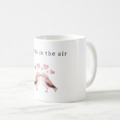 Mug Cœurs roses oiseaux blancs amour (Devant droit)