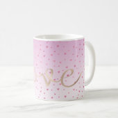 Mug Coeurs roses Ombre Gold Love (Devant droit)