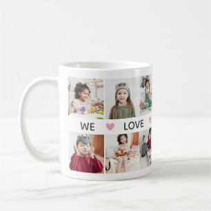 Mug Coeurs roses Photo Collage We Love You Grand-mère