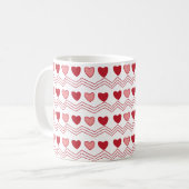 Mug Cœurs roses rouges pour la Saint-Valentin (Devant gauche)