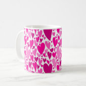 Mug Coeurs roses super et romantiques Saint-Valentin (Devant gauche)