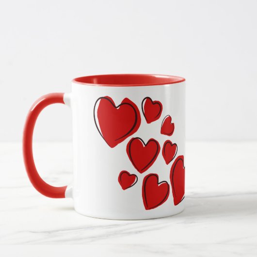 Mug Coeurs rouges (Gauche)