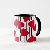 Mug Coeurs rouges (Devant droit)