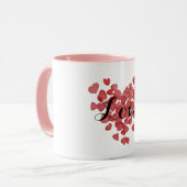 Mug Cœurs rouges  (Devant gauche)