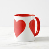Mug Cœurs rouges (Devant droit)