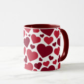 Mug Coeurs rouges (Devant droit)