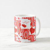 Mug Cœurs rouges, amour. (Devant droit)