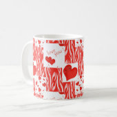 Mug Cœurs rouges, amour. (Devant gauche)