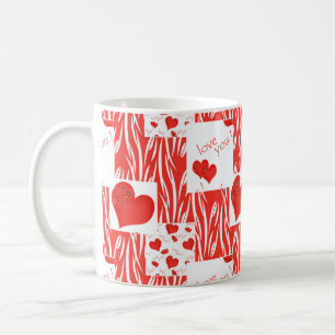 Mug Cœurs rouges, amour.