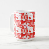 Mug Coeurs rouges, amour, (Devant gauche)