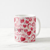 Mug Cœurs Rouges Amour (Devant droit)
