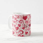 Mug Cœurs Rouges Amour (Devant gauche)