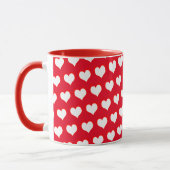 Mug Coeurs rouges blancs simples (Gauche)