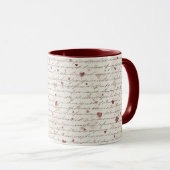 Mug Cœurs Rouges Crème (Devant droit)