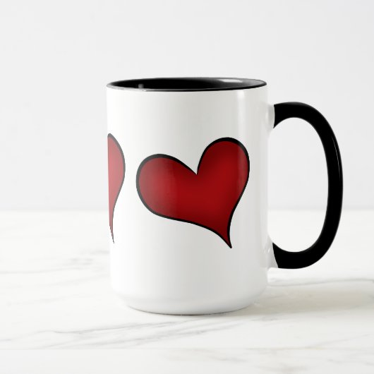 Mug Coeurs rouges de la Saint Valentin (Droite)
