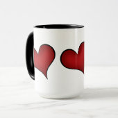 Mug Coeurs rouges de la Saint Valentin (Devant gauche)