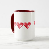 Mug Coeurs rouges doux (Devant gauche)