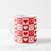 Mug Coeurs rouges et blancs (Devant gauche)
