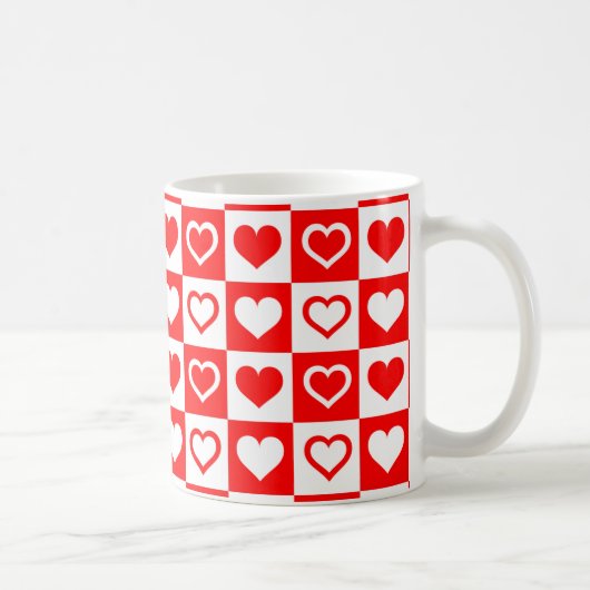 Mug Coeurs rouges et blancs (Droite)