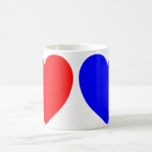 Mug Coeurs rouges et bleus, copie d'art abstrait (Centre)