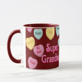 Mug Coeurs rouges et message photo | Super grand-mère (Gauche)