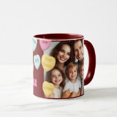 Mug Coeurs rouges et message photo | Super grand-mère (Devant droit)