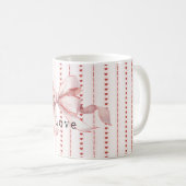 Mug Cœurs Rouges Fard Rosé Ruban Rose (Devant droit)