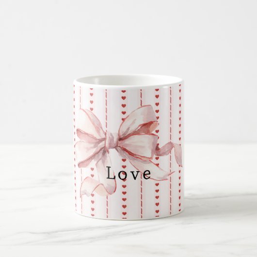 Mug Cœurs Rouges Fard Rosé Ruban Rose (Centre)