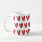 Mug Cœurs Rouges Gras Mignons sur Impression Complète (Gauche)