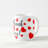 Mug Coeurs rouges Merci (Devant droit)