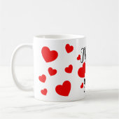 Mug Coeurs rouges Merci (Gauche)