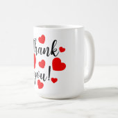 Mug Coeurs rouges Merci (Devant droit)