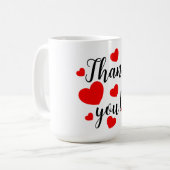 Mug Coeurs rouges Merci (Devant gauche)