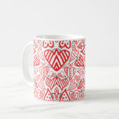 Mug Cœurs Rouges Mignons (Devant gauche)