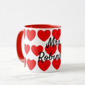Mug Coeurs rouges Mme Coffee (Devant gauche)