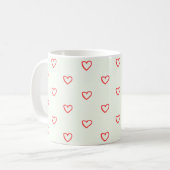Mug Coeurs rouges Motif, mignonne, amour (Devant gauche)
