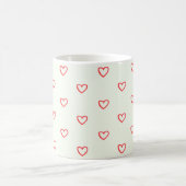 Mug Coeurs rouges Motif, mignonne, amour (Centre)