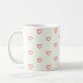Mug Coeurs rouges Motif, mignonne, amour (Gauche)