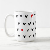 Mug Coeurs rouges noirs mignons (Gauche)