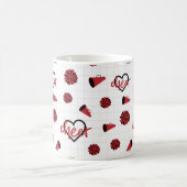 Mug Coeurs rouges, pots de chat, Motif mégaphone (Centre)