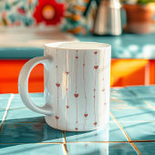Mug Coeurs rouges sur rubans Motif sans couture Valent
