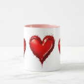 Mug Cœurs Rouges, Symbole d'un Amour Sincère. (Centre)